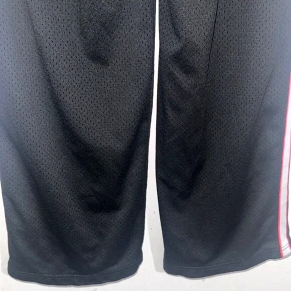 Danskin Now Womens Black Mesh Athletic Pants W/ Pink & White Stripes L/10-12 - Picture 6 of 8